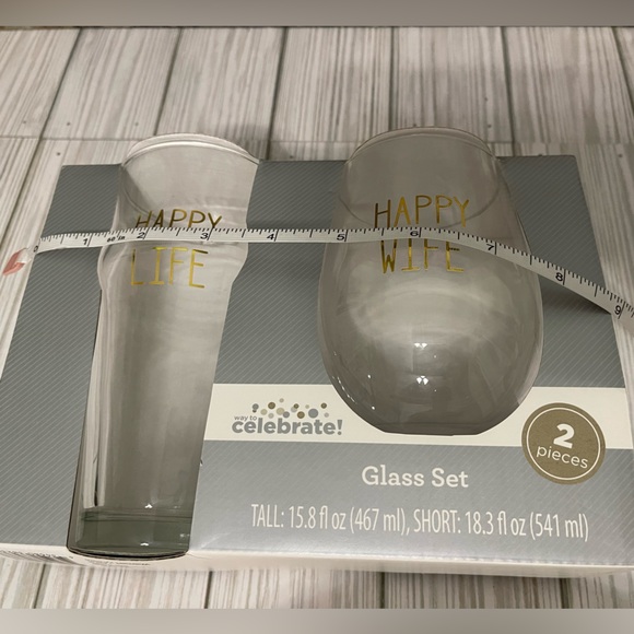 Brand New: Happy Wife Happy Life, 2 Piece Glassware - Picture 5 of 5
